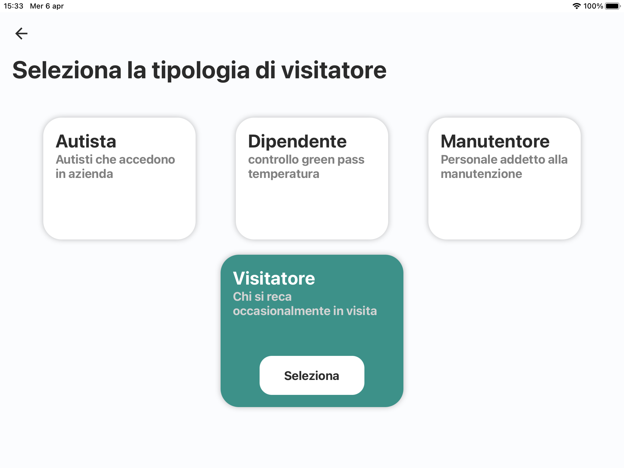 registro visitatori divisi per tipologie