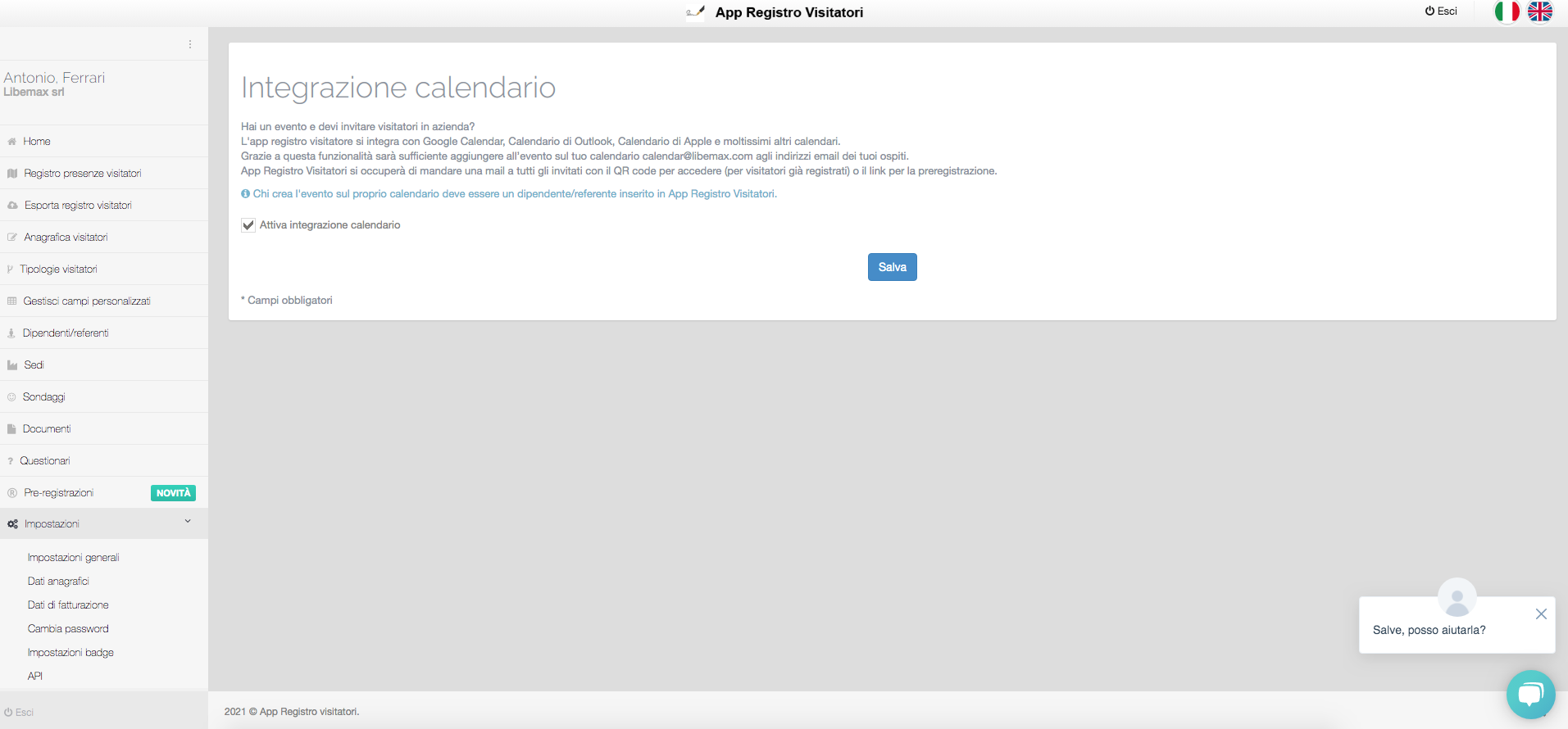 attivazione integrazione con google calendar e microsoft outlook