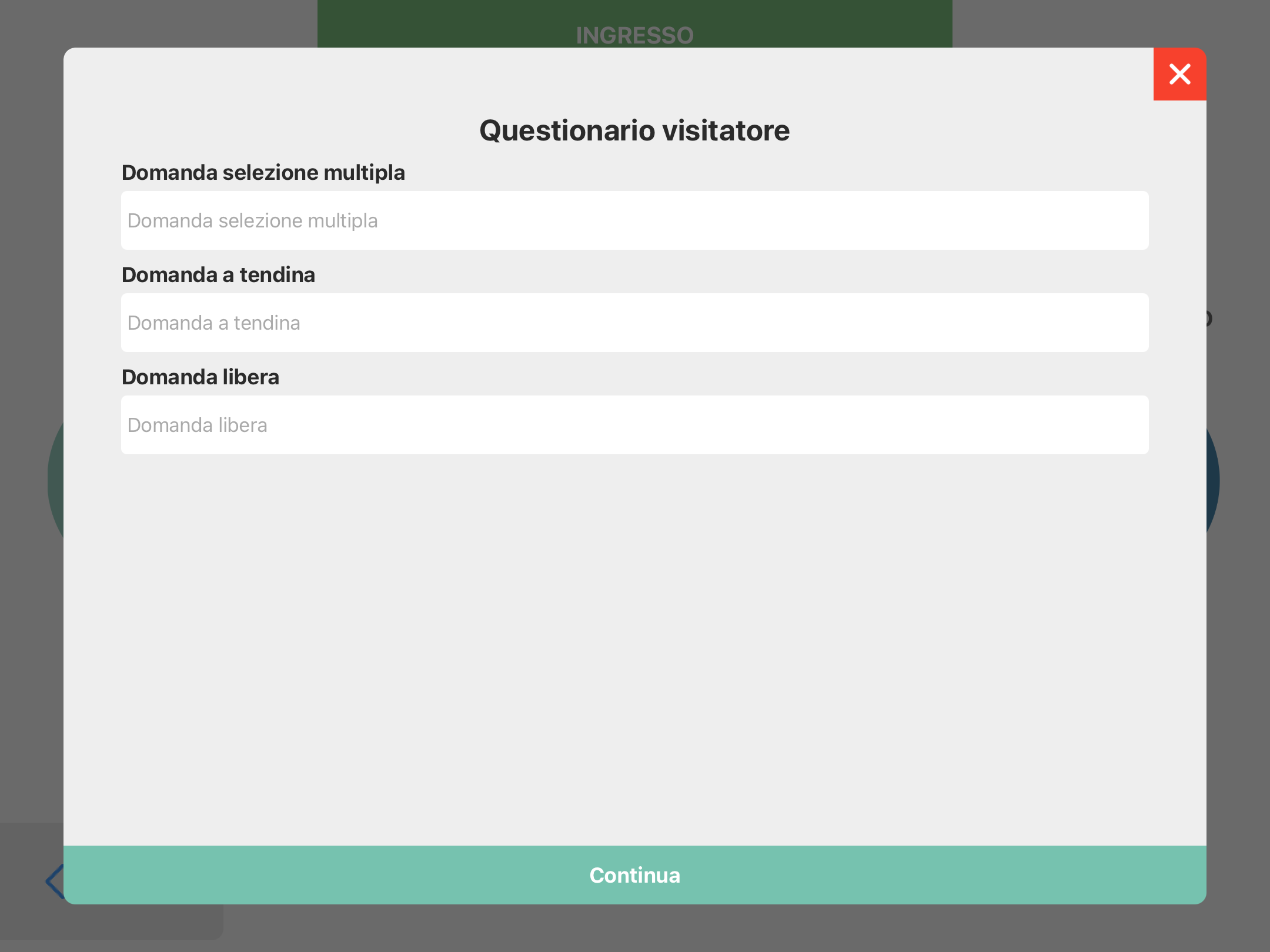 questionario app visitatori azienda