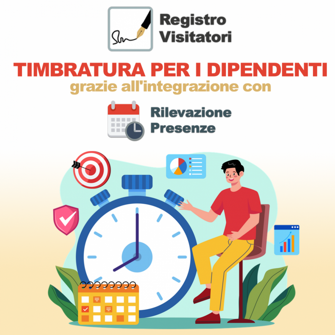 Con integrazione Libemax Registro Visitatori e Rilevazione Presenze i dipendenti possono timbrare dal registro elettronico